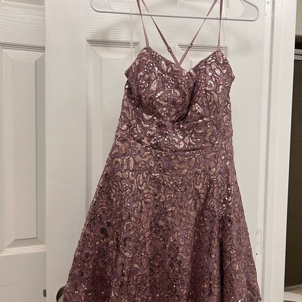 Sequin Lace Spaghetti Strap Dress